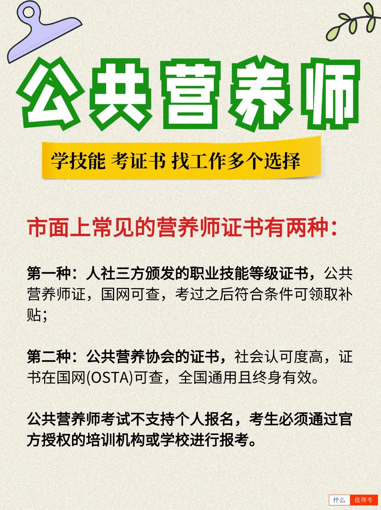 常见的两种公共营养师证有什么不同?考哪个好?-1