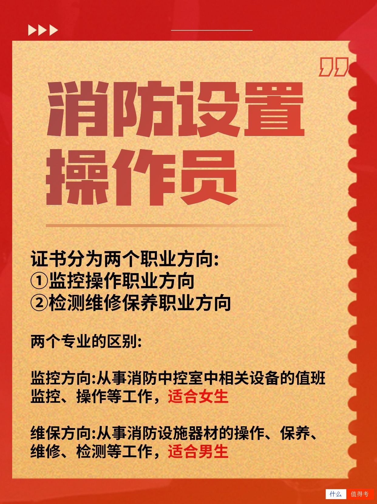 消防设施操作员适合男女生报考的证书！-1
