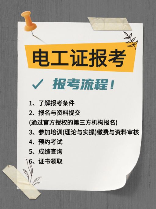 电工证报考流程及证书分类
