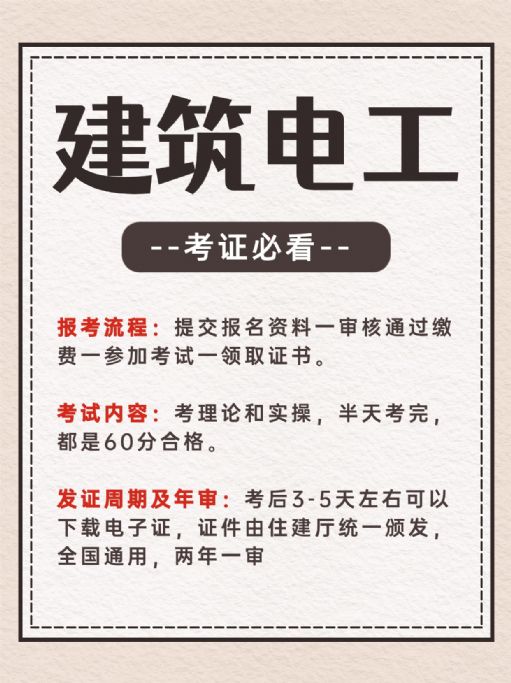 建筑电工考证报名流程，该怎么报考？