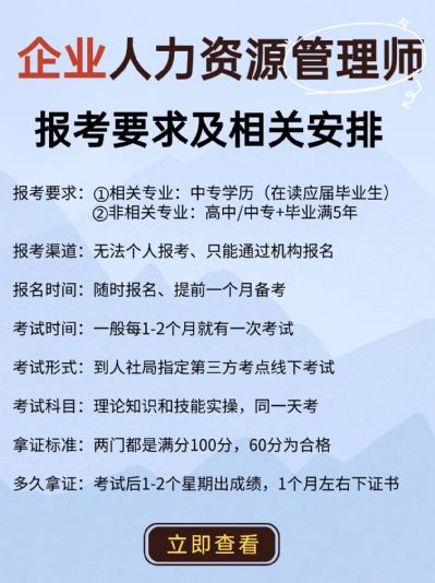 企业人力资源管理师考试操作流程公布