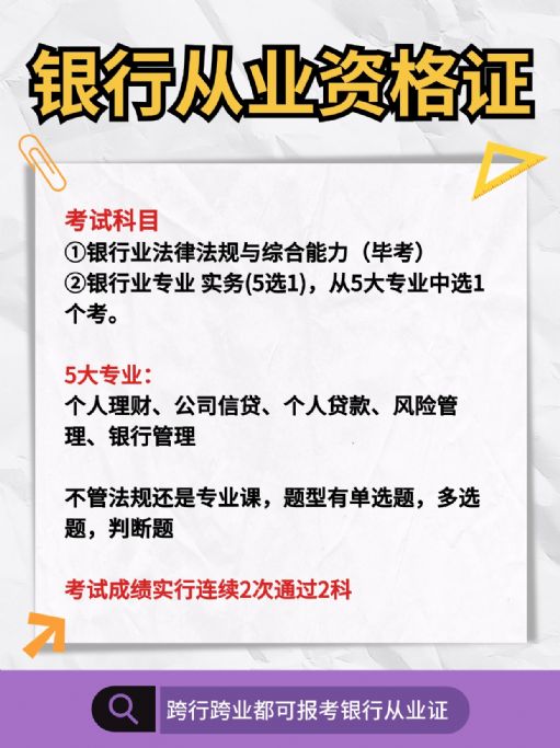 银行从业资格证报名考试要求，你符合吗？