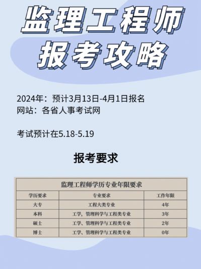 监理工程师报考全攻略