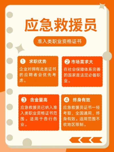 准入类职业资格证书——应急救援员