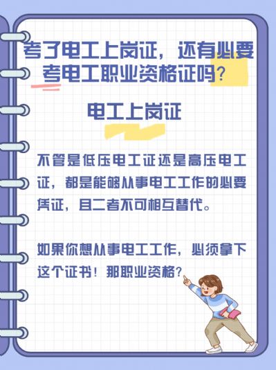 电工上岗证和电工职业资格证